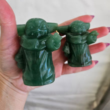 Load image into Gallery viewer, Aventurine Carved Crystal Yoda Figure