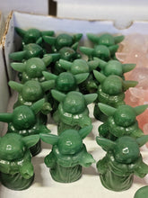 Load image into Gallery viewer, Aventurine Carved Crystal Yoda Figure