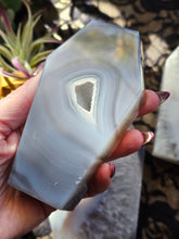 Load image into Gallery viewer, Brazilian Agate Crystal Crescent Druzy Coffins