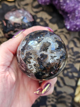 Load image into Gallery viewer, Rare Brazilian Black Agate Druzy Crystal Spheres