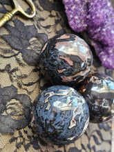 Load image into Gallery viewer, Rare Brazilian Black Agate Druzy Crystal Spheres