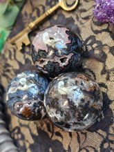 Load image into Gallery viewer, Rare Brazilian Black Agate Druzy Crystal Spheres
