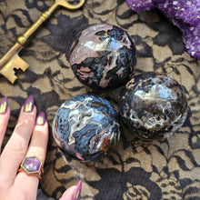 Load image into Gallery viewer, Rare Brazilian Black Agate Druzy Crystal Spheres