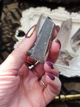 Load image into Gallery viewer, Raw Pink + Black Lithium Quartz with Epidote and Hematite