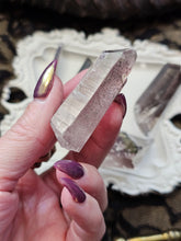 Load image into Gallery viewer, Raw Pink + Black Lithium Quartz with Epidote and Hematite