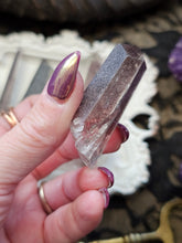 Load image into Gallery viewer, Raw Pink + Black Lithium Quartz with Epidote and Hematite