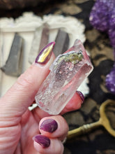 Load image into Gallery viewer, Raw Pink + Black Lithium Quartz with Epidote and Hematite