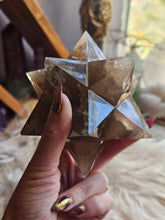Load image into Gallery viewer, Smokey Quartz Asteroid Stellated Merkabah Crystal Star