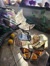 Load image into Gallery viewer, Mini Smokey Quartz Crescent Moon on a Stand