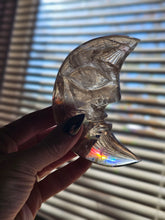 Load image into Gallery viewer, Mini Smokey Quartz Crescent Moon on a Stand
