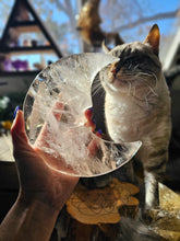 Load image into Gallery viewer, XL Clear Quartz Crescent Moon on a Stand