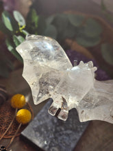 Load image into Gallery viewer, Clear Quartz Bat on a Stand