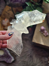 Load image into Gallery viewer, Clear Quartz Bat on a Stand
