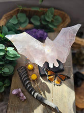 Load image into Gallery viewer, Rose Quartz Bat on a Stand