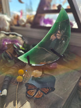 Load image into Gallery viewer, XL Aventurine Crescent Moon on a Stand