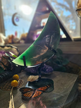 Load image into Gallery viewer, XL Aventurine Crescent Moon on a Stand