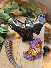 Load image into Gallery viewer, Nocturnal Rainbow Obsidian Bats on a Stand
