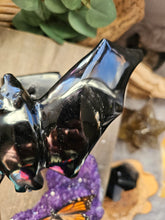 Load image into Gallery viewer, Nocturnal Rainbow Obsidian Bats on a Stand