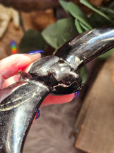 Load image into Gallery viewer, Nocturnal Rainbow Obsidian Bats on a Stand