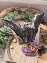 Load image into Gallery viewer, Nocturnal Rainbow Obsidian Bats on a Stand