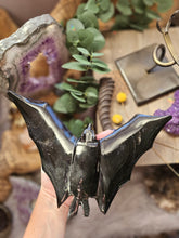 Load image into Gallery viewer, Nocturnal Rainbow Obsidian Bats on a Stand