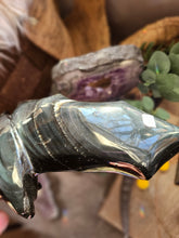 Load image into Gallery viewer, Nocturnal Rainbow Obsidian Bats on a Stand