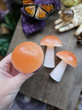 Load image into Gallery viewer, Carved Selenite Mushies