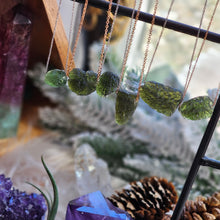 Load image into Gallery viewer, Genuine Moldavite Tektite Space Glass Pendant Necklace