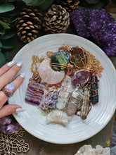 Load image into Gallery viewer, Heady Wire Wrapped Crystal Pendant Necklaces