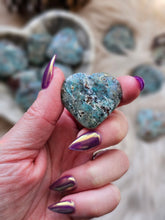 Load image into Gallery viewer, Amazonite + Smokey Quartz Gemstone Puffy Hearts