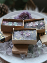Load image into Gallery viewer, Fluorite Octahedron Gemstone Stud Earrings