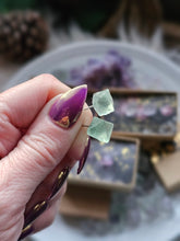 Load image into Gallery viewer, Fluorite Octahedron Gemstone Stud Earrings