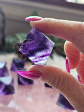 Load image into Gallery viewer, Natural Deep Purple Fluorite Octahedron Crystals
