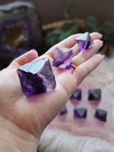 Load image into Gallery viewer, Natural Deep Purple Fluorite Octahedron Crystals