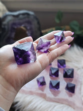 Load image into Gallery viewer, Natural Deep Purple Fluorite Octahedron Crystals
