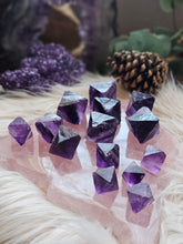 Load image into Gallery viewer, Natural Deep Purple Fluorite Octahedron Crystals