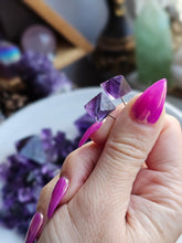 Load image into Gallery viewer, Fluorite Octahedron Gemstone Stud Earrings