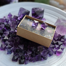 Load image into Gallery viewer, Fluorite Octahedron Gemstone Stud Earrings