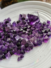 Load image into Gallery viewer, Natural Deep Purple Fluorite Octahedron Crystals