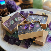 Load image into Gallery viewer, Fluorite Octahedron Gemstone Stud Earrings