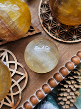Load image into Gallery viewer, Natural Rare Yellow Fluorite Crystal Spheres