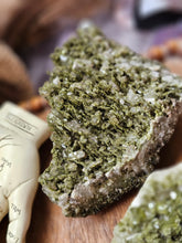 Load image into Gallery viewer, Raw Epidote Forest Fairy Quartz Crystal Clusters