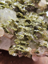 Load image into Gallery viewer, Raw Epidote Forest Fairy Quartz Cluster Statement Crystal