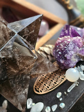 Load image into Gallery viewer, XL Smokey Quartz Asteroid Stellated Merkabah Crystal Star