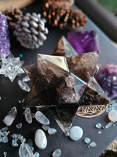 Load image into Gallery viewer, XL Smokey Quartz Asteroid Stellated Merkabah Crystal Star