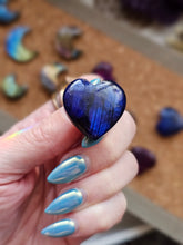Load image into Gallery viewer, Labradorite Moon & Heart Series ~ Real Crystal Pins