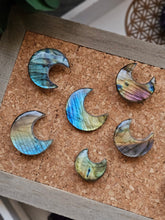 Load image into Gallery viewer, Labradorite Moon & Heart Series ~ Real Crystal Pins