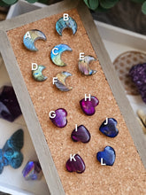 Load image into Gallery viewer, Labradorite Moon & Heart Series ~ Real Crystal Pins
