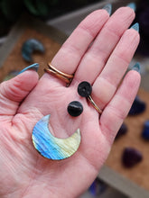 Load image into Gallery viewer, Labradorite Moon & Heart Series ~ Real Crystal Pins