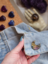 Load image into Gallery viewer, Labradorite Moon & Heart Series ~ Real Crystal Pins